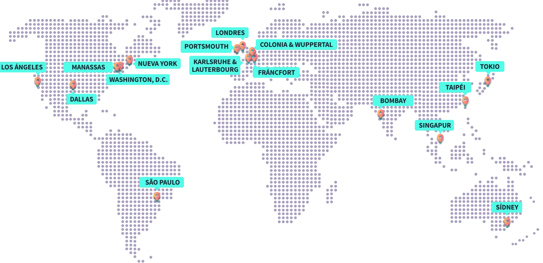 Nuestras ubicaciones de servidores